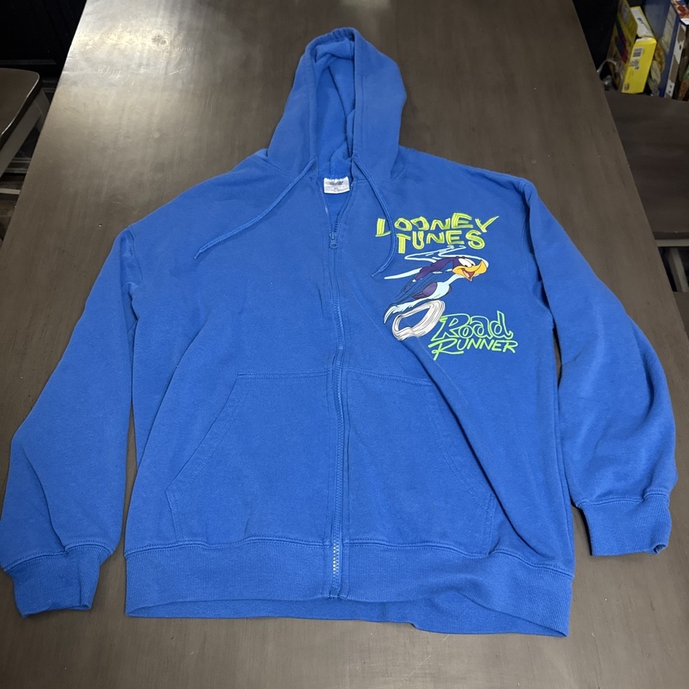 Looney Tunes Road Runner Hoodie & Wile E Coyote Full Zip Size XL Adult Y2K Look